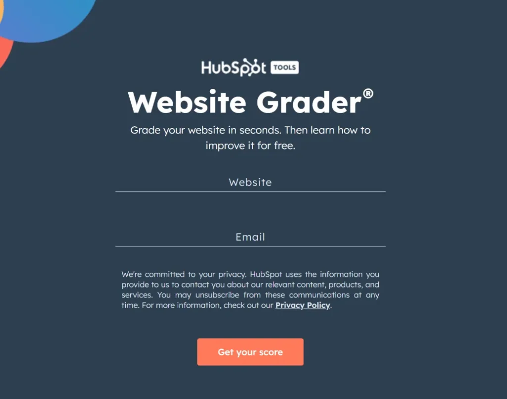 HubSpot Website Grader